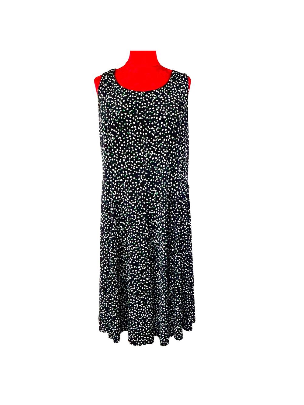 Jessica Howard size 14W sleeveless casual dress sundress navy green white
